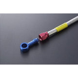 Build A LINE ZRX1200 DAEG (09-12) Rear Brake Hose, Aluminum (Blue/Red) Fitting, Clear Hose,