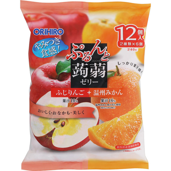 Orihiro Plandu Purunto Konjac Jelly Fuji apple + Wenzhou mandarin orange 20g x 12 pieces