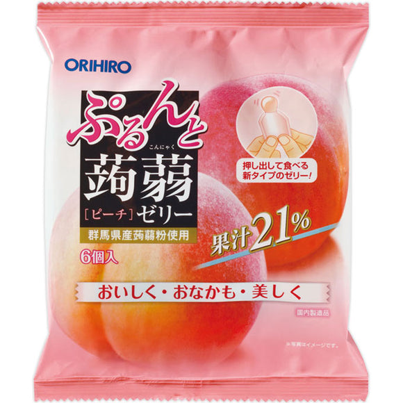 ORIHIRO PLANDU Prun and Konjac Jelly Pouch Peach 20g x 6