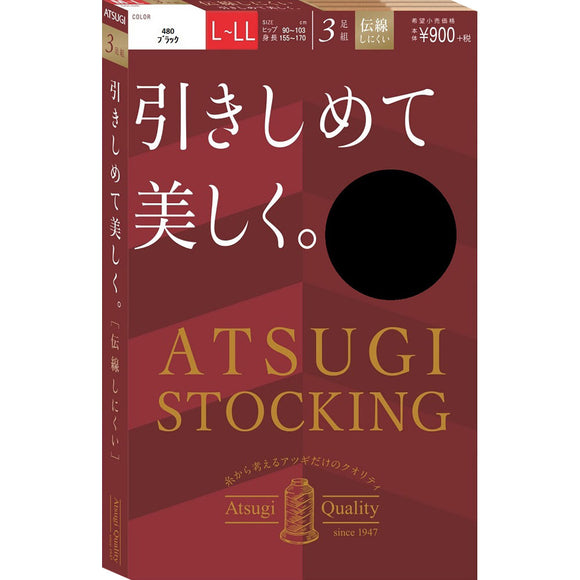 Atsugi Atsugi Stockings Tighten and beautiful L-LL Black