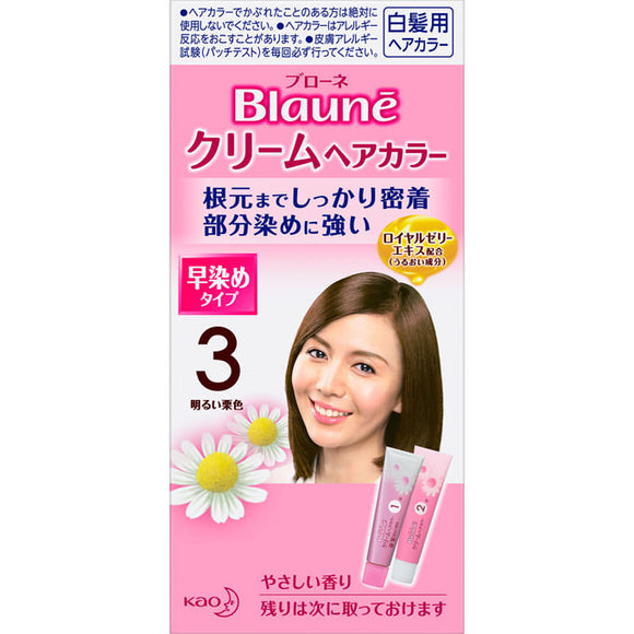 Kao Blaune Cream Hair Color 3 Bright Maroon 40g x 2 (Non-medicinal products)