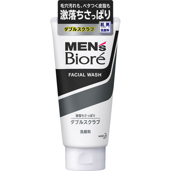 Kao Men'S Biore Double Scrub Face Wash 130G