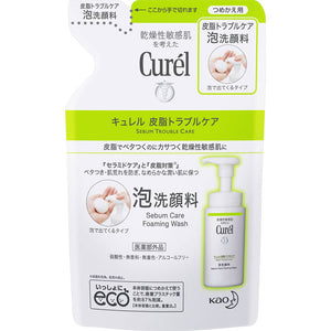 Kao Curel Sebum Trouble Care Foam Facial Cleanser, Refill, 130Ml