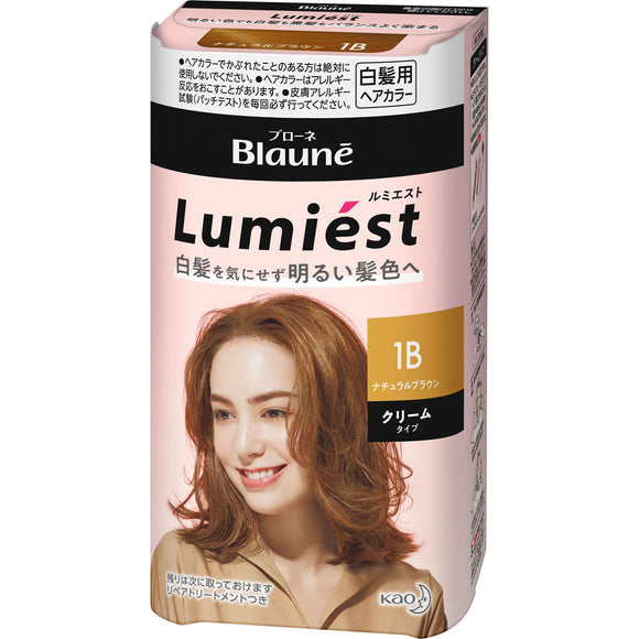 Kao Blaune Lumiest Hair Color 1B Natural Brown 108g (Non-medicinal products)