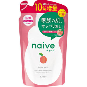 Kracie Home Products Naive Body Soap (Peach Leaf) Refill 10 Increase 418ml