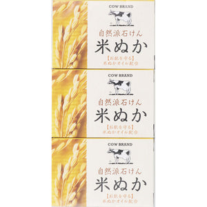 Milk Soap Kyoshinsha Cow Brand Natural Soap Rice Bran 100G×3