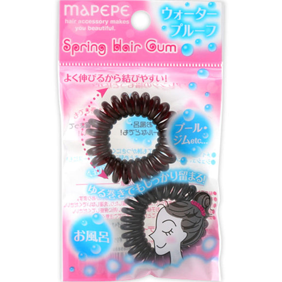Chantilly Mapepe Spring Hair Tie 2P Brown & Black