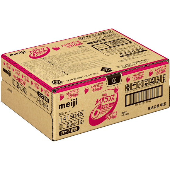 Meiji Mei Balance Mini Cup Strawberry Flavor Case 125mlx12