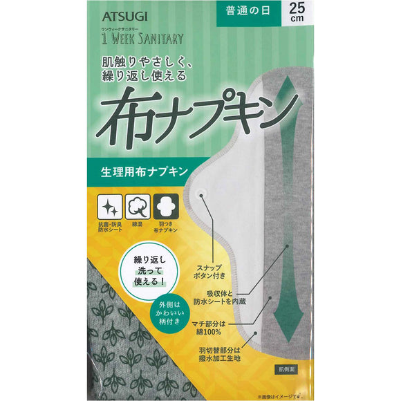 Atsugi cloth napkin 87900APS Normal day 25cm 25cm gray