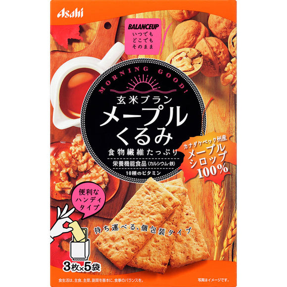 Asahi Group Foods , Balance up Brown rice bran Maple walnut 3 x 5 bags