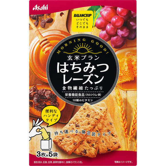 Asahi Group Foods Co., Ltd. Balance Up Brown Rice Blanc Honey Raison 3 Sheets x 5 Bags