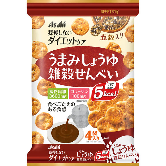 Asahi Group Foods Co., Ltd. Reset Body Millet Senbei Umami Soy Sauce 4 bags