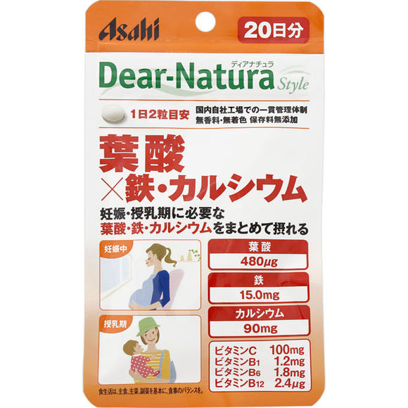 Asahi Group Foods Co., Ltd. Dear-Natsra Style Folic Acid x Iron / Calcium 40 Tablets