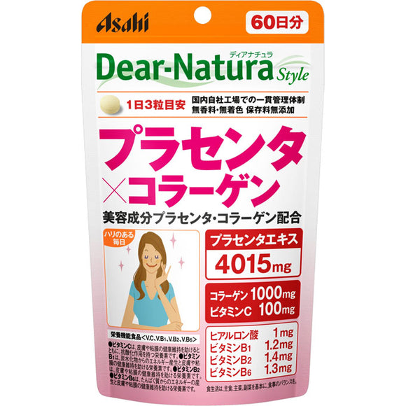 Asahi Group Foods Co., Ltd. Dear-Natura Style Placenta x Collagen 180 tablets (60 days worth)
