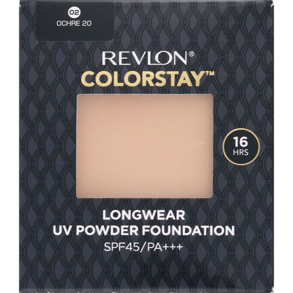 Revlon Color Stay Long Wear UV Powder Foundation 02 Ocher 20: Slightly Lighter Skin Color (Standard Color)
