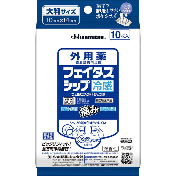 Hisamitsu Pharmaceutical Fatus Ship Cool Sensation 10 Sheets