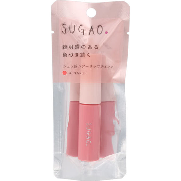 Rohto Sugao Jure Sensitive Sheer Lip Tint Coral Red 4.7Ml