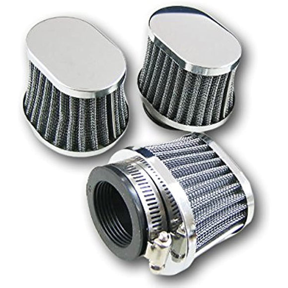 Power filter oval taper type 42mm (3 pieces) General -purpose plating [MADMAX] (motorcycle supplies/motorcycle parts)