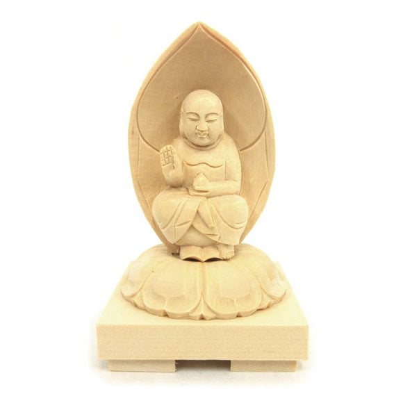 Kurita Buddhist Brand [Bodhisattva] Tentai Jizo (Total Height 3.9 inches (10 cm), Width 2.6 inches (6.5 cm), Depth 2.4 inches (6 cm), High Quality Wood Carving Square Base 9451
