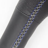 REAL (Real) Steering [Prius (30 series) including PHV] Premium Series Nappa All Leather Blue Stitch 30-BS-LPB