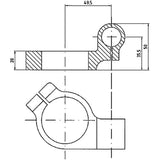 Robby Moto Engineering Aluminum Separate handle riser model clamp 45mm diameter 45mm Handle hanging angle 8 degrees black