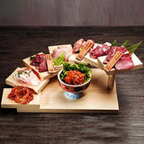 Wooden Stair Treader, 3D Scale 7 Tiers, Sushi Sashimi, Meat, Roasted Meat, Food, Stair Shaped Serving Plate, 7 Tiers, Stylish Serving