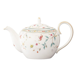 Noritake T50523A/4409 Tea Pot, 17.2 fl oz (520 cc), Flower Chisel, Bone China