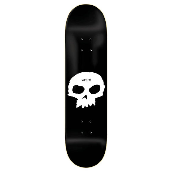 ZERO Skateboard Deck SINGLE SKULL (8.0 x 31.625), Black Skateboard
