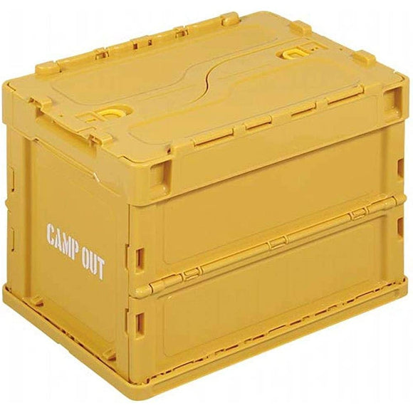 CAPTAINSTAG UL-1045 Camping Out Folding Container, Basket, Locking Lid, 6.3 gal (20 L), Old Yellow