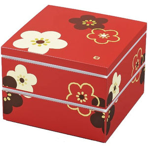 HAKOYA 54668 Suzuka-Style Plum with 7.7 inches (19.5 cm) Square Double Tier Seal