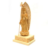 Kurita Buddha Brand [Bodhisattva] 11 Sided Kwan-Yin Buddhist Statue 4.0 inches (24 cm), Width 10.5 inches (10.5 cm), Depth 3.0 inches (7.5 cm), High Quality Wood Carving Cloud-Shaped Halo Square