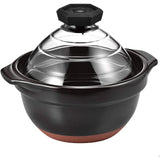 HARIO GNR-200-B-AZ Rice Pot with Glass Lid, 2-3 Cups, Banko Ware Rice Cooking, Earthenware Pot