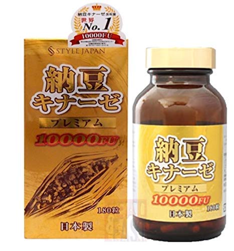 Style Japan Natto Quinase Premium 10000FU 180 Tablets, Made in Japan