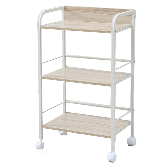 Yamazen YZCR-3 (NMIV) Rack with Casters, 3 Tiers, Compatible with Color Box Storage Box, Robotic Vacuums Can Pass Through, Shelf, Width 16.5 x Depth 10.8 x Height 29.3 inches (42 x 27.5 x 74.5 cm), Assembly, Natural Maple