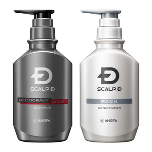 ANGFA Scalp D Deodorant Oily 2-Piece Set (Shampoo & Conditioner) Anti-Odor Medicated Shampoo Scalp Shampoo Dandruff Non-Silicone For Men Medicated 350ml 2019 Renewal