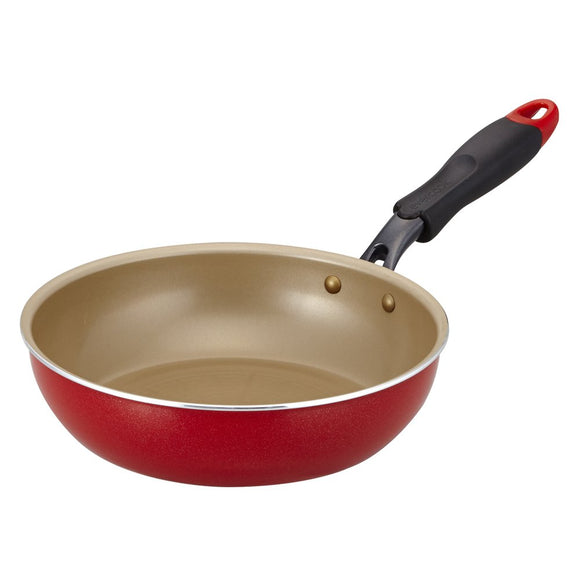 Evercook Frying Pan, 8.7 inches (22 cm), Induction Heating Compatible, Red, Doshisha