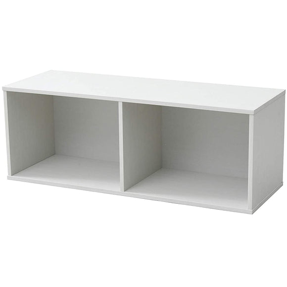 Yamazen CSWR-3080(JW) Color Box, Width 32.3 x Depth 11.4 x Height 11.8 inches (82 x 29 x 30 cm), 2 Tiers, Horizontal Storage Box, Fits Perfectly Stackable, Wall Surface, Storage, Assembly, Joy White