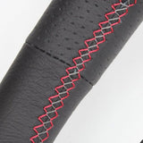 REAL (Real) Steering [Land Cruiser (Series 100: Late)/Prado (120 series)/Hilux Surf (210 series)] Silver Carbon Red Stitch H200-C-SLC-RD-LC