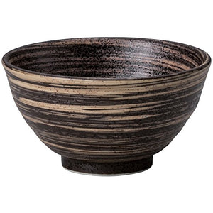 Yamashita Kogei Rice Bowl Black 12 × 6.5cm Blissful Black Handbook Rice Bowl Large