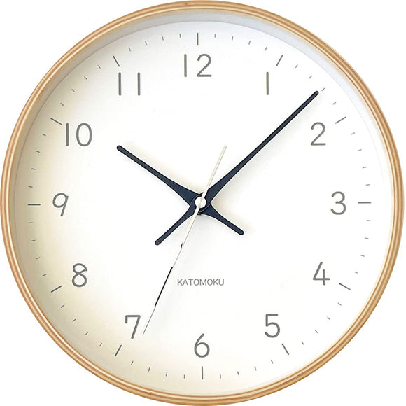 KATOMOKU plywood clock 22 radio clock light black sweep (continuous second hand) km-121BLRC 10.0 inches (252 mm)