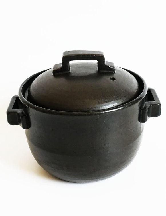 No need to add fire authentic earthenware pot, direct fire dedicated rice pot, Banko ware, Rice Cooking, Double lid, Kitsako specification (2 cups)