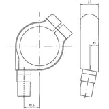 Robby Moto Engineering Aluminum Separate handle standard model Clamp 46mm Diameter Handle drooping angle 5 degrees Silver