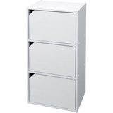 Iris Ohyama Color Box Storage Box Bookshelf with Door 3 Levels Width 36.6 x Depth 29 x Height 73.2 cm Off-White Module Box MDB-3D