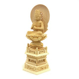 Kurita Buddha Brand [Nyorai] Dainichi Nyorai (Kongo World) Floor Statue, Cypress Wood, Luxury Wood Carving, Nichirin Light Back, Hex Stand (2.5 Size) 5644