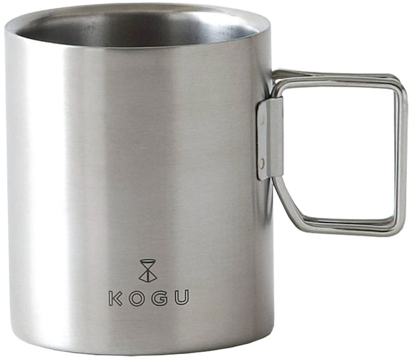 Coffee Company Shimomura Planning 42164 Double Mug, 8.1 fl oz (230 ml), Made in Japan, Stainless Steel, Handle, Foldable, Cold Resistant, Outdoor, Camping, Tsubamesanjo