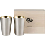 Wahei Freiz TY-074 Tsubamesanjo, Stainless Steel Tumbler, 12.8 fl oz (390 ml), 2 Pieces, Inner Gold Plated, Double Wall Construction, Heat Retention, Cold Retention, Takumiya