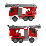 DoubleE RC Car for Kids, Official Benz Licensed Fire Truck, Ladder Car, Pump Car, Max Side 18.1 inches (46 cm), 120, 2.4 ghz Red