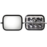SHINJEI Bussan FB-18CU Road View Mirror (Square Flat Surface), Round Rod Type Scale Pattern [Plated/Black 180X140]