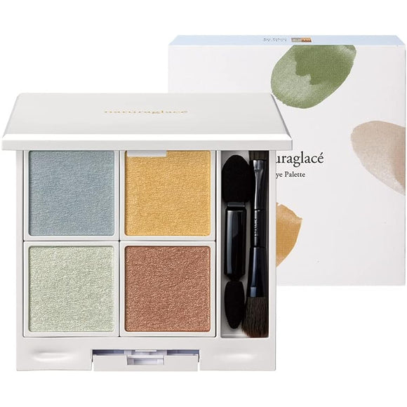 Natura Glace Eye Palette EX10 Healing Sky Eye Shadow 4 Color Palette with Chip and Brush