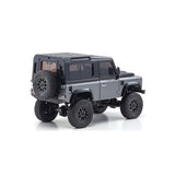 Kyosho 32526GM Radio Control Electric Crawling Car, Minute 4 x 4 Series, Ready Set, Land Rover Defender, 90, Motorcycle, Corris Gray, Santorini Black